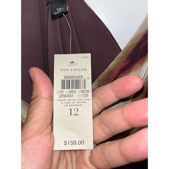 NWT Ann Taylor Brown & Beige Zebra Print Spaghetti Strap Midi Dress Women's Size - Picture 5 of 11